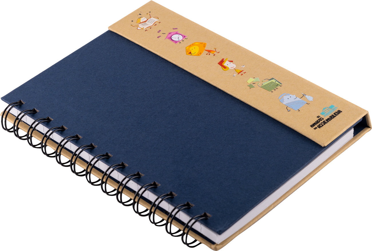 Caderno de argolas com post-its